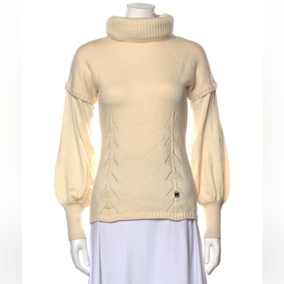 Karen Millen Wool Blend Balloon Sleeve Turtleneck Sweater